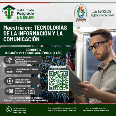 Maestría en_ TECNOLOGÍAS DE LA INFORMACIÓN Y LA COMUNICACIÓN